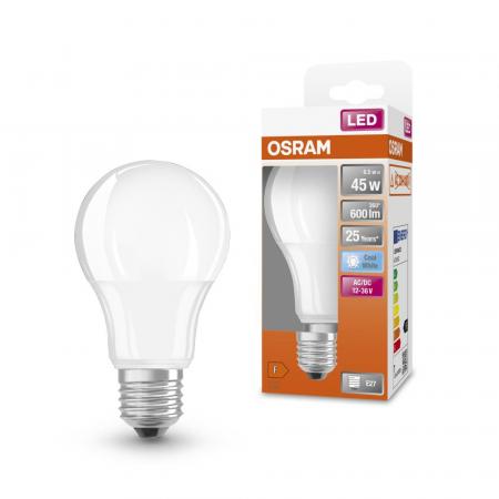 Osram E27 LED Star Classic Lampe Matt neutralweißes Licht 6,5W wie 45W - LOW VOLTAGE 12…36 V